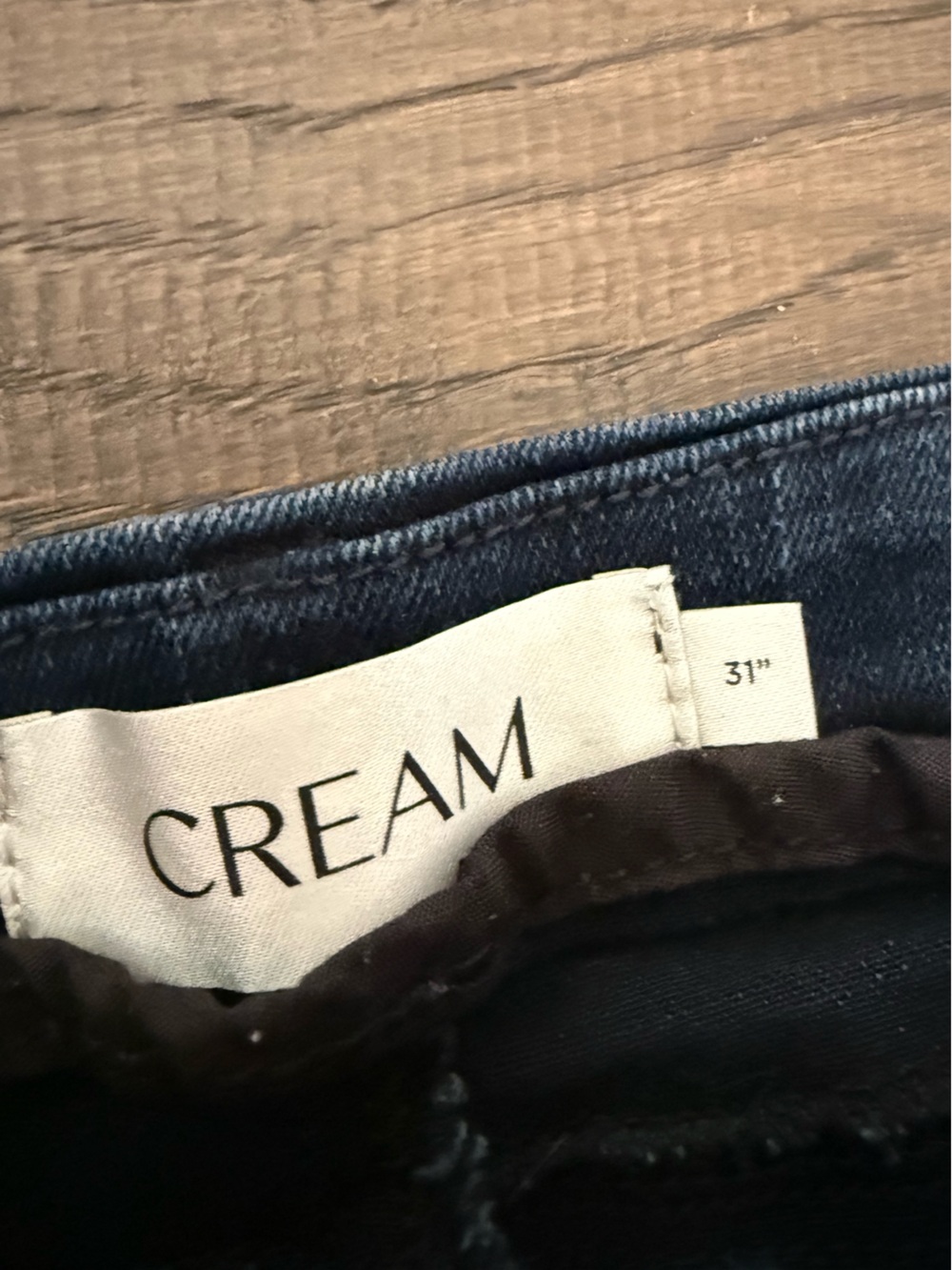 Cream Wide-Leg Dark Blue Jeans with Button Detail - Women - Picture 5 of 10
